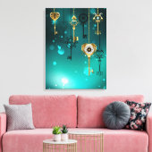 Toile Skeleton Keys on Green Background (Insitu(Salon))