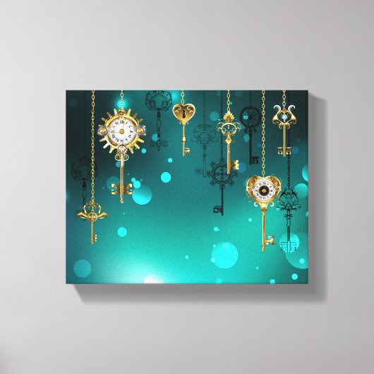 Toile Skeleton Keys on Green Background (Recto)