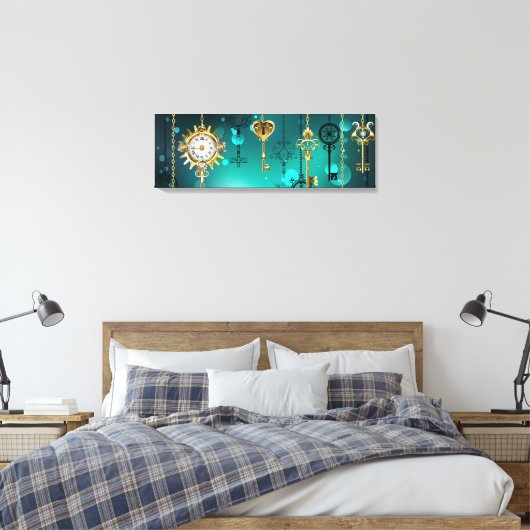 Toile Skeleton Keys on Green Background (Insitu(Chambre))