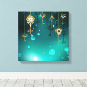 Toile Skeleton Keys on Green Background (Insitu (Plancher de Bois))