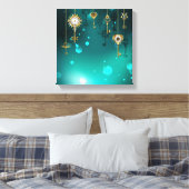 Toile Skeleton Keys on Green Background (Insitu(Chambre))