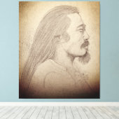 Toile "Sketch of Kitaro", musician, composer, artist (Insitu (Plancher de Bois))