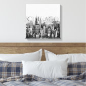 Toile Sketch Skyline de Chicago (Insitu(Chambre))