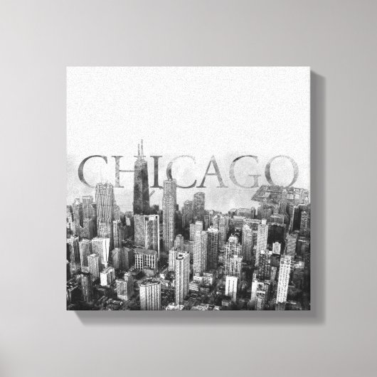 Toile Sketch Skyline de Chicago (Recto)