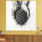 Toile Sketched Hands with Pinecone (Insitu(Salon))