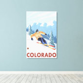 Toile Ski de neige en descente Colorado (Insitu (Plancher de Bois))