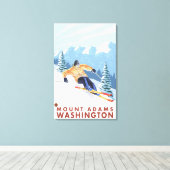 Toile Ski de neige - Mount Adams, Washington (Insitu (Plancher de Bois))