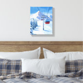 Toile Ski Lift | Snow Mountain Gondola Watercolor (Insitu(Chambre))