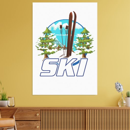 Toile Ski, logo d'affiche de ski. (Insitu(Salon))