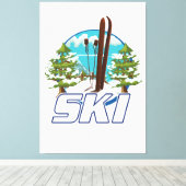 Toile Ski, logo d'affiche de ski. (Insitu (Plancher de Bois))