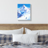 Toile Ski Mountain Slopes Winter Watercolor (Insitu(Chambre))