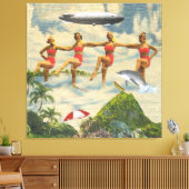 Toile Ski Nautique Filles Tropical Blimp Dolphin Collage (Insitu(Salon))