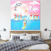 Toile Ski nautique jambes dauphin & Sky Retro Collage (Insitu(Chambre))