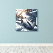 Toile Skier D'Hiver Dans Les Lunettes De Soleil Reflet (Insitu (Plancher de Bois))
