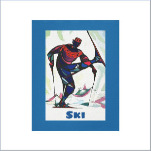 Toile Skier moderne en Sweer coloré