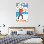 Toile Skier transportant ski de neige - Lac Tahoe, Calif (Insitu(Chambre))