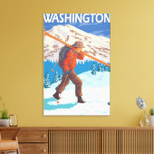 Toile Skier transportant ski de neige - Washington (Insitu(Salon))