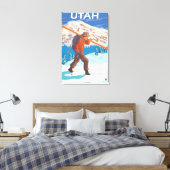 Toile Skier transportant SkisUtah (Insitu(Chambre))