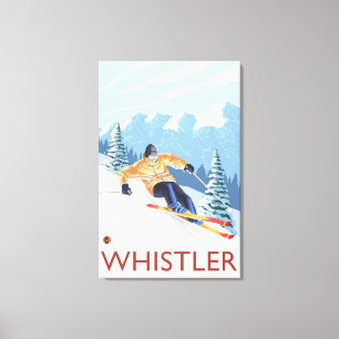 Toile Skieur de neige de Downhhill - Whistler, AVANT