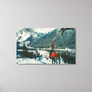 Toile Skieurs sur le passage de ChairliftSnoqualmie, WA