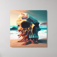Skull on the beach