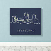 Toile Skyline Cleveland Ohio (Insitu (Plancher de Bois))
