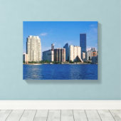 Toile Skyline de Miami, Floride (Insitu (Plancher de Bois))
