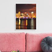 Toile Skyline de Miami la nuit, Floride (Insitu(Salon))