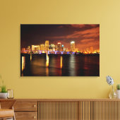Toile Skyline de Miami la nuit, Floride (Insitu(Salon))