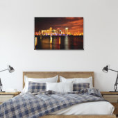 Toile Skyline de Miami la nuit, Floride (Insitu(Chambre))