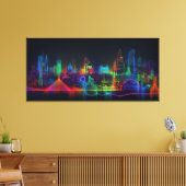 Toile Skyline de Neon City (Insitu(Salon))