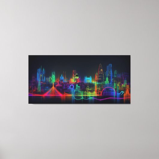 Toile Skyline de Neon City (Recto)