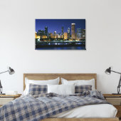 Toile Skyline du centre-ville de Chicago la nuit (Insitu(Chambre))