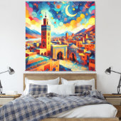 Toile Skyline marocain vibrant - Azilal (Insitu(Chambre))