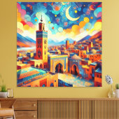 Toile Skyline marocain vibrant - Azilal (Insitu(Salon))