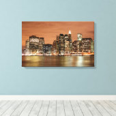 Toile Skyline New York City à Night Lights (Insitu (Plancher de Bois))