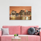 Toile Skyline New York City à Night Lights (Insitu(Salon))