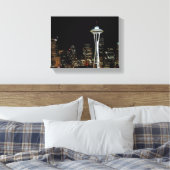 Toile Skyline Seattle la nuit, avec Space Needle. (Insitu(Chambre))