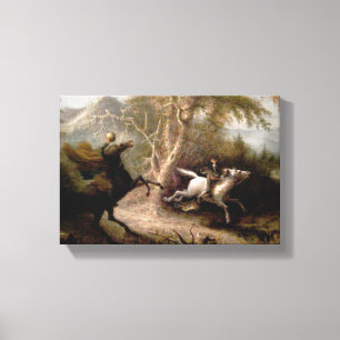 Toile Sleepy Hollow Horseman sans tête encadré