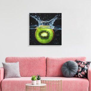 Toile Slice Kiwi S'Écoulant Dans L'Eau