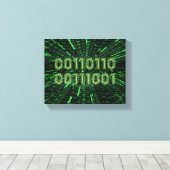 Toile SlipperyJoe's 69 code binaire dynamique ordinateur (Insitu (Plancher de Bois))