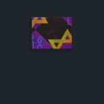 Toile SlipperyJoe's Happy Hanoukka Star de David menorah<br><div class="desc">SlipperyJoe's Happy Hanoukka Star of David menorah Dreidel Célébration artistique bougies Hébreu juif Chanoukah cadeaux décorations judaïsme religion culture pratiques religieuses traditions géométrie symbolique design profondeur contraste ordre symétrie</div>