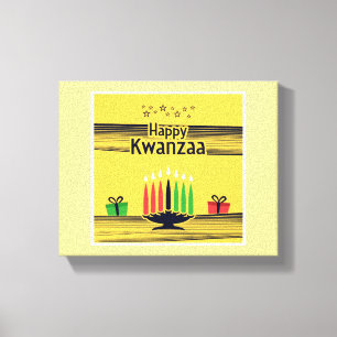 Toile SlipperyJoe's Happy Kwanzaa December African Ameri