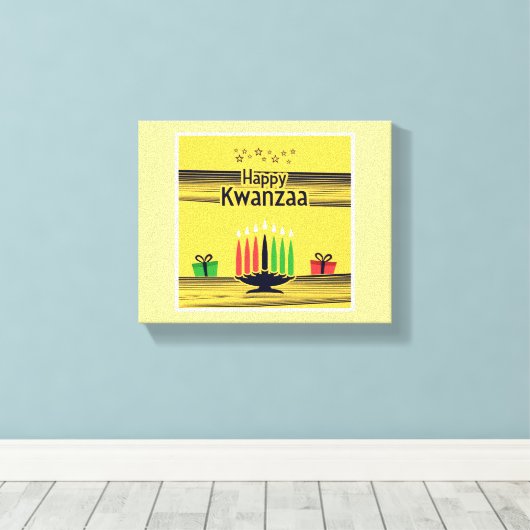 Toile SlipperyJoe's Happy Kwanzaa Décembre Afro-Américai (Insitu (Plancher de Bois))