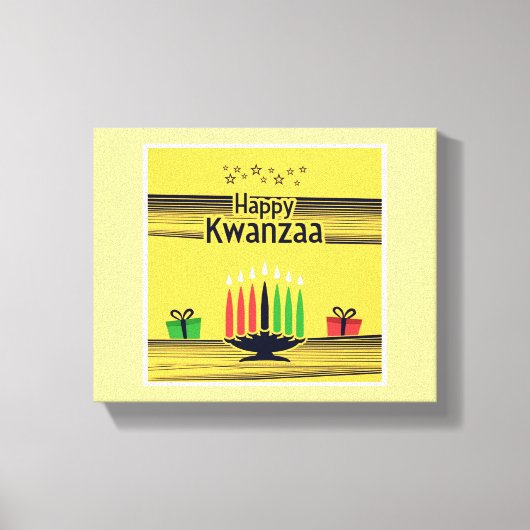 Toile SlipperyJoe's Happy Kwanzaa Décembre Afro-Américai (Recto)