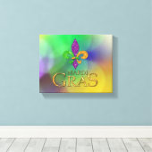 Toile SlipperyJoe's Mardi Gras violet or vert fleur-d (Insitu (Plancher de Bois))