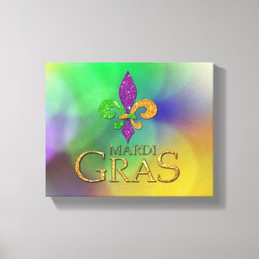 Toile SlipperyJoe's Mardi Gras violet or vert fleur-d (Recto)