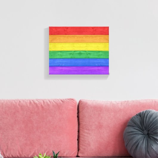 Toile SlipperyJoe's orgueil drapeau en bois horizontal a (Insitu(Salon))