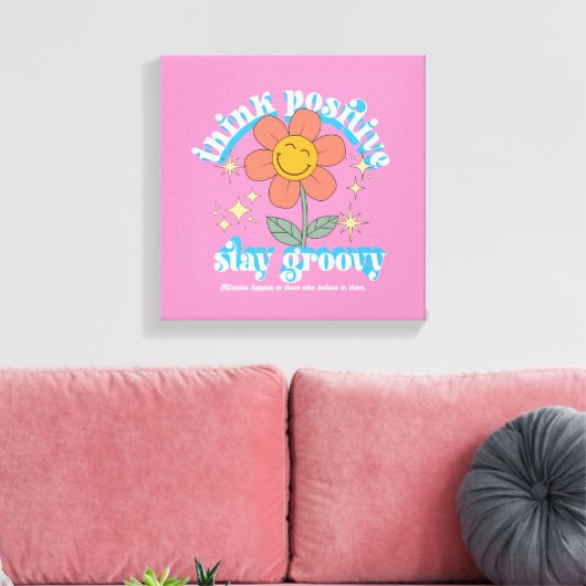 Toile Slogan Super pour un séjour positif (Insitu(Salon))