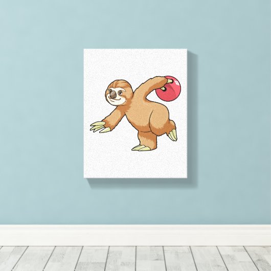 Toile Sloth at Bowling avec Bowling ball (Insitu (Plancher de Bois))